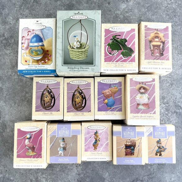 Hallmark SPRING & EASTER Ornament Lot Of 13 Easter Parade Egg Bunny Lily Dream - Picture 1 of 6